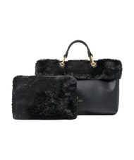 BRACCIALINI BETH FUR Bolso de mano con clutch negro - Bolsos Mujer - 3