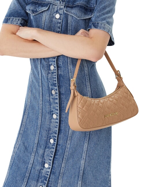QUILTED Bolso de hombro beige - Bolsos Mujer