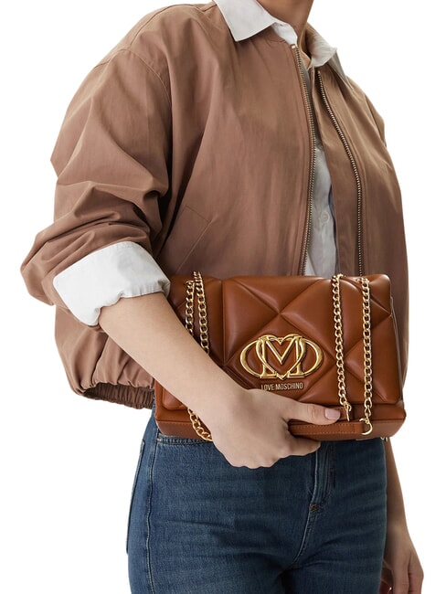 EMBOSSED Bolso de hombro / bolso cruzado casta&ntilde;a - Bolsos Mujer