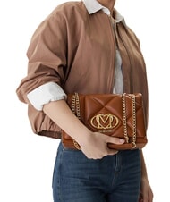 LOVE MOSCHINO EMBOSSED Bolso de hombro / bolso cruzado casta&ntilde;a - Bolsos Mujer - 2