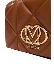 LOVE MOSCHINO EMBOSSED Bolso de hombro / bolso cruzado casta&ntilde;a - Bolsos Mujer - 5