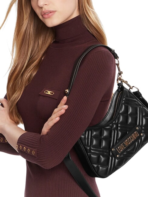 QUILTED Bolso de hombro con correa para el hombro. negro - Bolsos Mujer