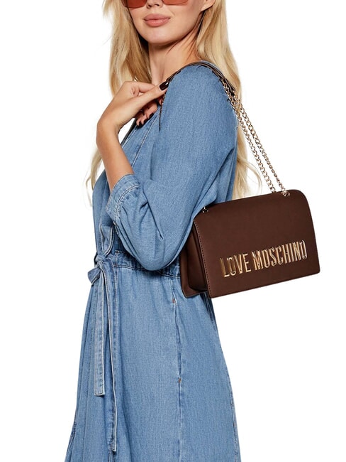 BOLD LOVE Bolso de hombro con cadena casta&ntilde;a - Bolsos Mujer