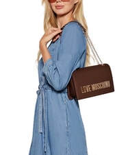 LOVE MOSCHINO BOLD LOVE Bolso de hombro con cadena casta&ntilde;a - Bolsos Mujer - 5