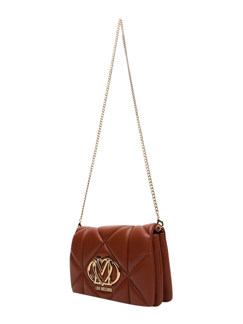 EMBOSSED Minibolso de hombro con cadena casta&ntilde;a - Bolsos Mujer