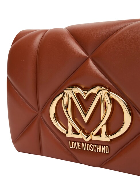 EMBOSSED Minibolso de hombro con cadena casta&ntilde;a - Bolsos Mujer
