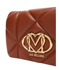 LOVE MOSCHINO EMBOSSED Minibolso de hombro con cadena casta&ntilde;a - Bolsos Mujer - 5