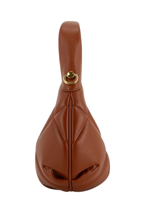 EMBOSSED Bolso de mano con correa para el hombro. casta&ntilde;a - Bolsos Mujer