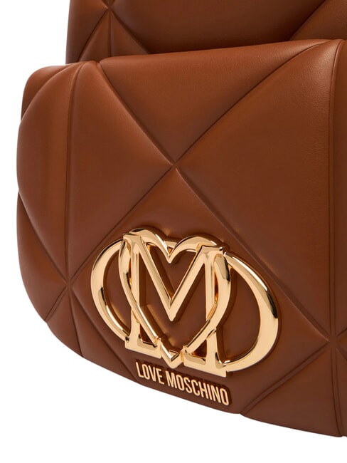 EMBOSSED Mochila con bolsillo frontal casta&ntilde;a - Bolsos Mujer