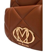 LOVE MOSCHINO EMBOSSED Mochila con bolsillo frontal casta&ntilde;a - Bolsos Mujer - 6