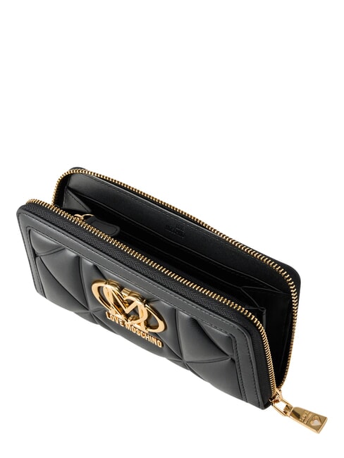 EMBOSSED Cartera grande con cremallera. negro - Carteras Mujer