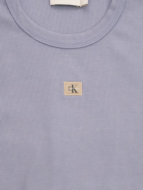WASHED WOVEN LABEL Camiseta de algod&oacute;n de manga corta p&uacute;rpura - camiseta