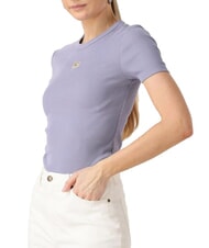 CALVIN KLEIN WASHED WOVEN LABEL Camiseta de algod&oacute;n de manga corta p&uacute;rpura - camiseta - 3