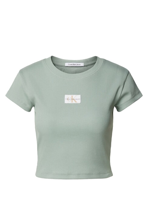 WOVEN LABEL Camiseta de algod&oacute;n de manga corta gris - camiseta