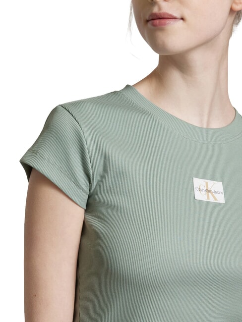 WOVEN LABEL Camiseta de algod&oacute;n de manga corta gris - camiseta