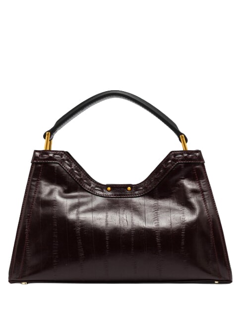 AURORA Bolso de mano con correa para el hombro, de piel. rub&iacute; antiguo - Bolsos Mujer
