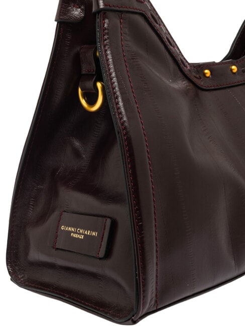 AURORA Bolso de mano con correa para el hombro, de piel. rub&iacute; antiguo - Bolsos Mujer