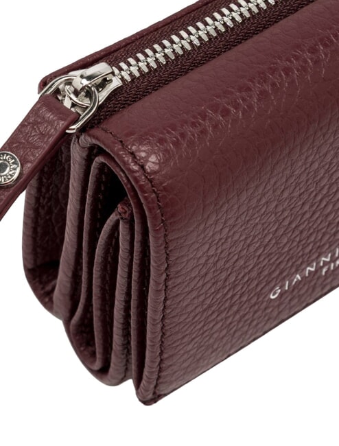 WALLETS GRAIN Cartera peque&ntilde;a de piel granulada rub&iacute; antiguo - Carteras Mujer