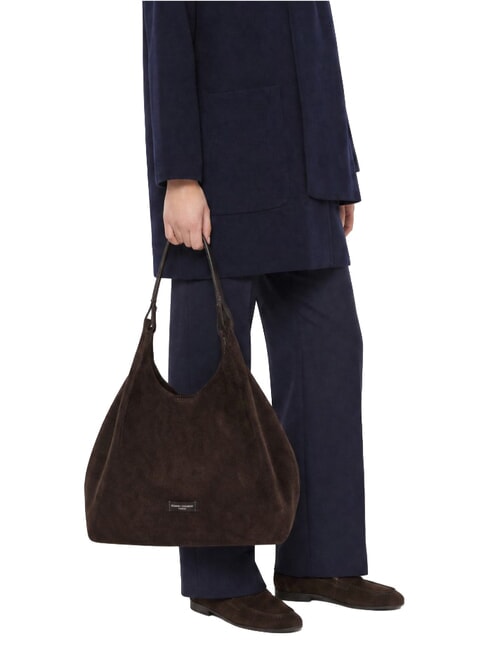 DUA Bolso de hombro de piel moca - Bolsos Mujer
