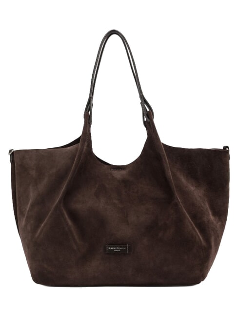 DUA Bolso de hombro de piel moca - Bolsos Mujer