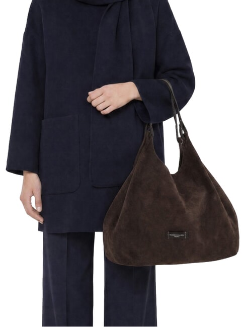 DUA Bolso de hombro de piel moca - Bolsos Mujer