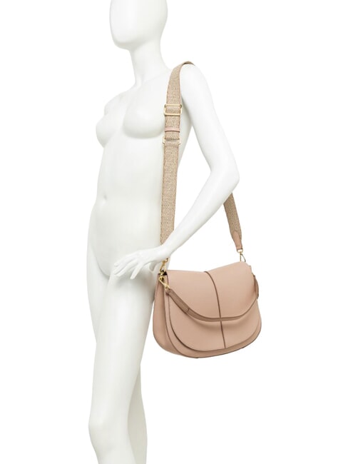 HELENA ROUND Bolso bandolera con correa para el hombro, de piel. negro - Bolsos Mujer