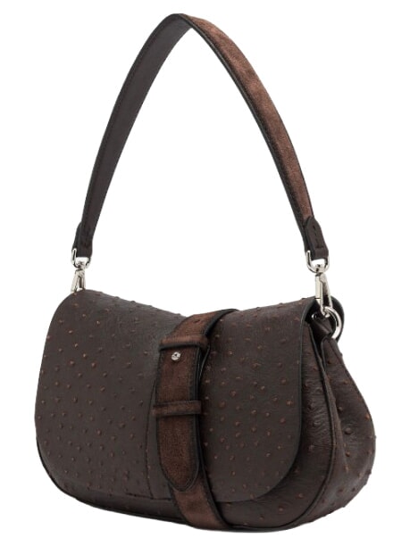 HELENA ROUND Bolso bandolera con correa para el hombro, de piel. expresado - Bolsos Mujer