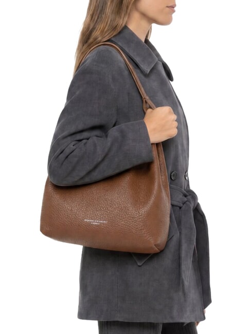 DUA Bolso bandolera grande de piel nueces - Bolsos Mujer