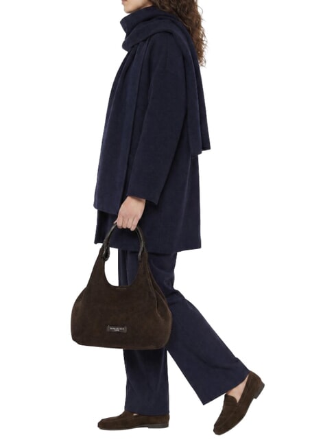 DUA Bolso bandolera con correa para el hombro, de piel. moca - Bolsos Mujer