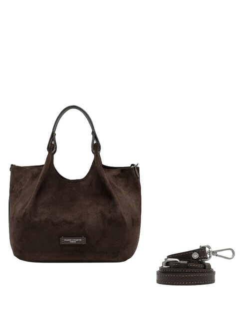 DUA Bolso bandolera con correa para el hombro, de piel. moca - Bolsos Mujer