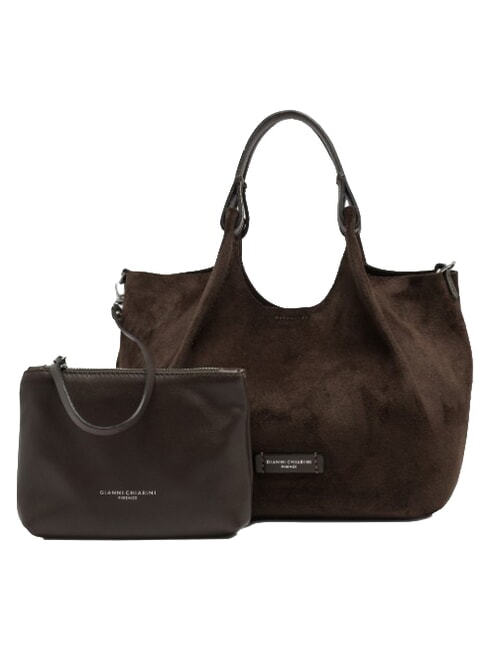 DUA Bolso bandolera con correa para el hombro, de piel. moca - Bolsos Mujer
