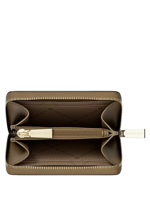 JET SET Tarjetero de piel con monedero loden - Carteras Mujer