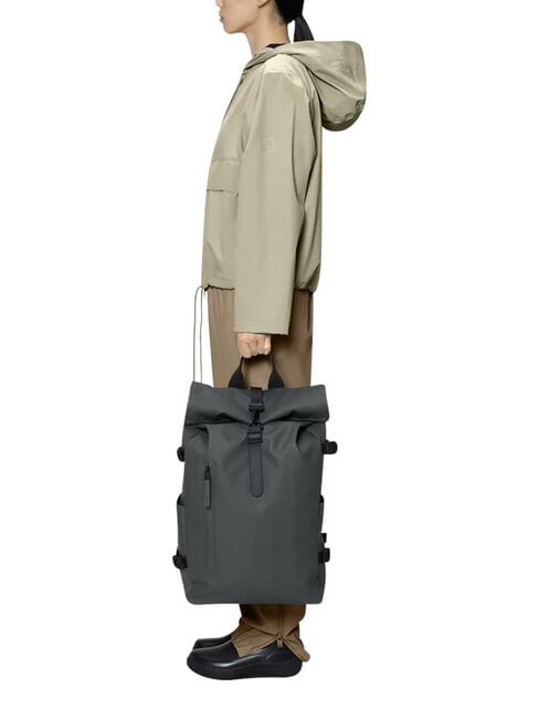 ROLLTOP RUCKSACK Mochila gris oscuro - Mochilas Escuela & Tiempo Libre