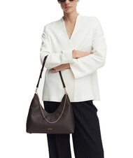 CALVIN KLEIN EMBLEM HW Bolso de hombro plata deliciosa/antigua - Bolsos Mujer - 2