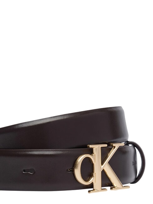 ROUND CK BUCKLE Cintur&oacute;n de cuero plata deliciosa/antigua - Cinturones