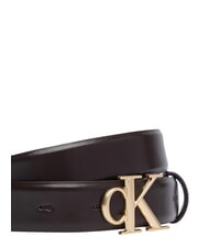 CALVIN KLEIN ROUND CK BUCKLE Cintur&oacute;n de cuero plata deliciosa/antigua - Cinturones - 3