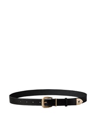 CALVIN KLEIN HW END TIP Cintur&oacute;n de cuero negro / oro claro antiguo - Cinturones - 2