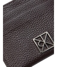 CALVIN KLEIN HARDWARE EMBLEM PEBB Tarjetero plano de cuero plata deliciosa/antigua - Carteras Mujer - 3