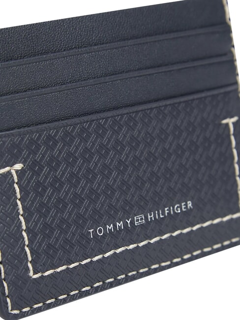 TH MICRO FLAG Tarjetero plano de cuero espacio azul - Carteras Hombre