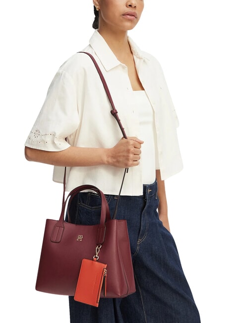 TH ICON Bolso de mano con correa para el hombro. terciopelo granate - Bolsos Mujer