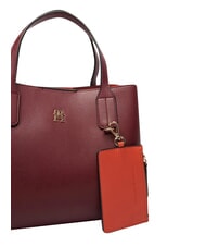 TOMMY HILFIGER TH ICON Bolso de mano con correa para el hombro. terciopelo granate - Bolsos Mujer - 5