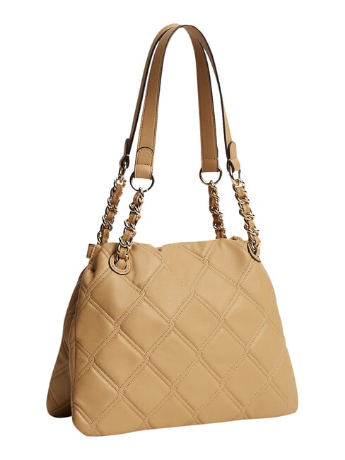 TH FEMININE Bolso de hombro acolchado caqui cl&aacute;sico - Bolsos Mujer