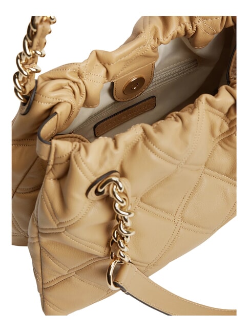 TH FEMININE Bolso de hombro acolchado caqui cl&aacute;sico - Bolsos Mujer