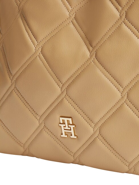 TH FEMININE Bolso de hombro acolchado caqui cl&aacute;sico - Bolsos Mujer