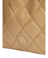 TOMMY HILFIGER TH FEMININE Bolso de hombro acolchado caqui cl&aacute;sico - Bolsos Mujer - 5