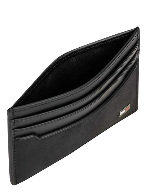 TH SOHO Tarjetero plano de cuero negro - Carteras Hombre