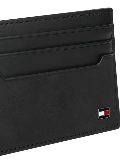 TH SOHO Tarjetero plano de cuero negro - Carteras Hombre