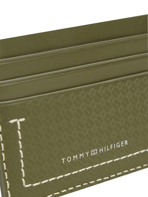 TH MICRO FLAG Tarjetero plano de cuero madera de olivo - Carteras Hombre