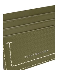 TOMMY HILFIGER TH MICRO FLAG Tarjetero plano de cuero madera de olivo - Carteras Hombre - 3