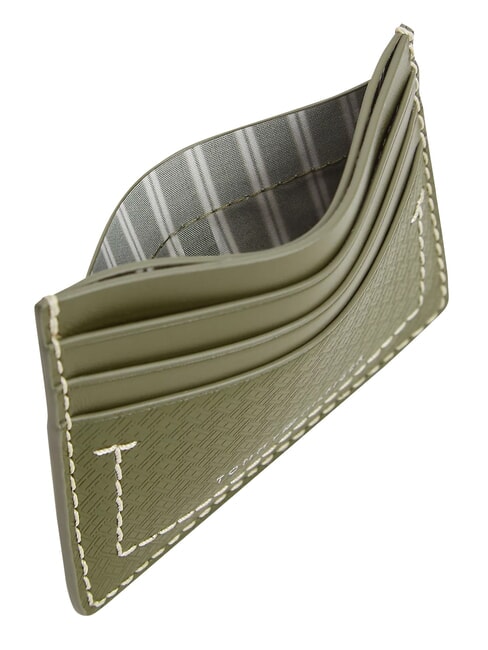 TH MICRO FLAG Tarjetero plano de cuero madera de olivo - Carteras Hombre